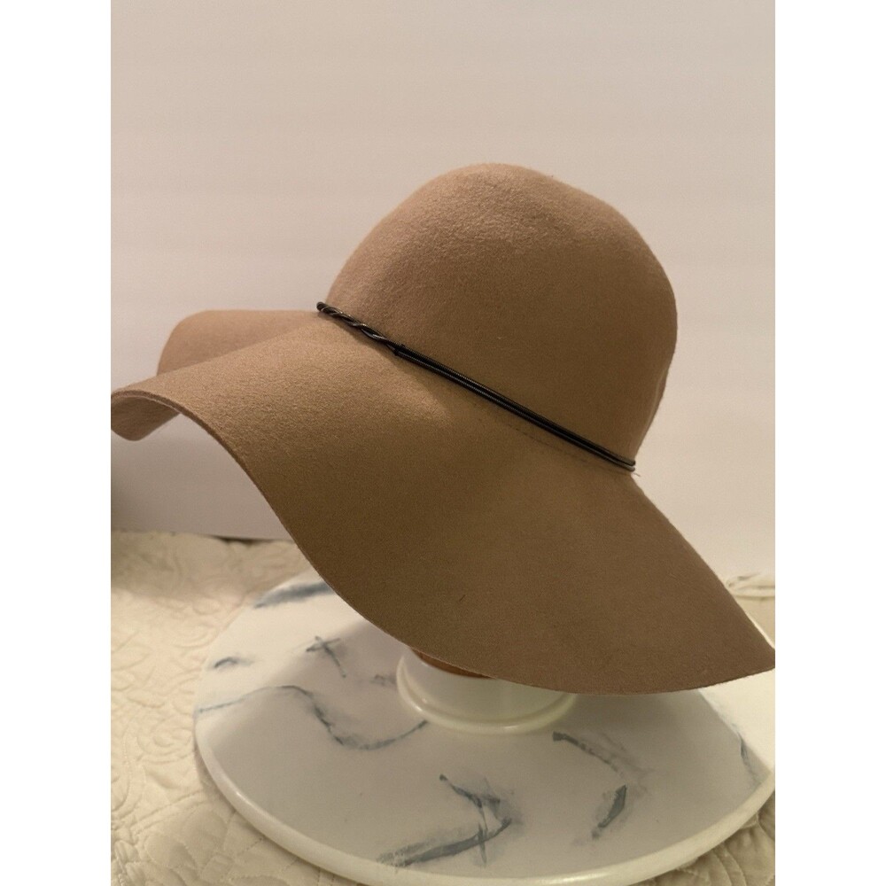 Wool Floppy Hat Wide Brim Chain Detail Coquette Whimsy Cottage Boho Festival